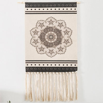 Bohemian tapiserie makrame nástěnná závěsy domácí výzdoba bavlněná prádlo střapce ručně tkané geometrické plátno umění na pozadí tapiserie