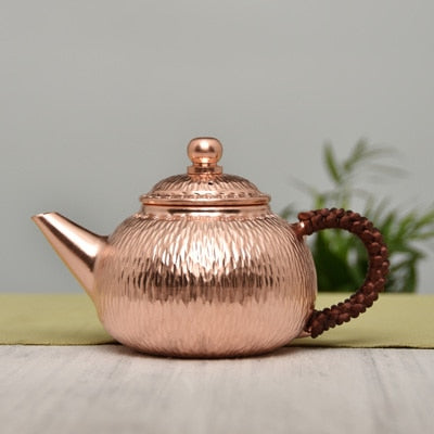 Håndlavet ren kobber te bakke tekande teacup te ceremoni tilbehør rektangulært tørboble bord kung fu te sæt tilbehør