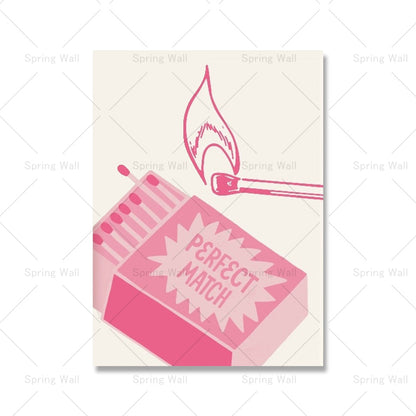 Růžový krémový eso karta Lucky You Estetic Y2k Wall Art Canvas Paind Scaledic plakáty a obrázek nástěnné stěny pro výzdobu obývacího pokoje