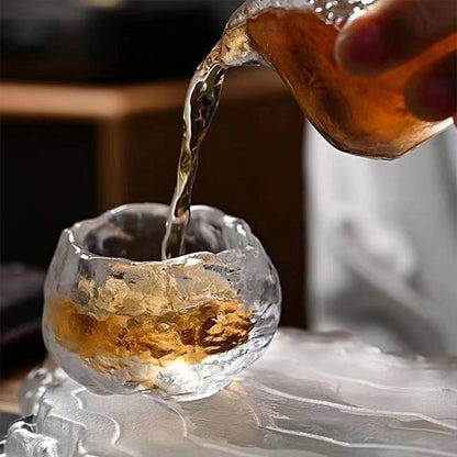 50 מ"ל כוס תה סגנון יפני כוס תה קפואה כוס זכוכית שרופה קונג פו תה קטן כוס סלון קישוט סלון כוס אדון מאסטר תה ספל