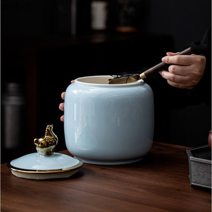 Herbata cynowa zwierzęcy wiejska ceramiczna szczelna słoik do przechowywania pokarmu pojemnik na herbatę herbatę wilgoć