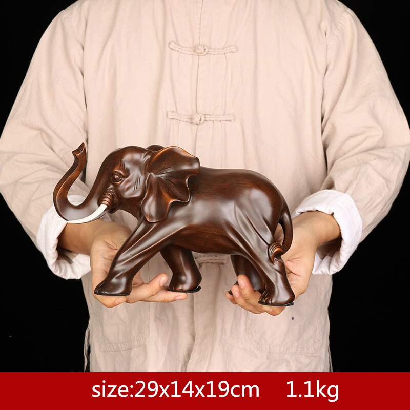 Feng shui elegant elefant harts staty lycklig rikedom figur hantverk ornament gåva till hemmakontor skrivbord dekoration