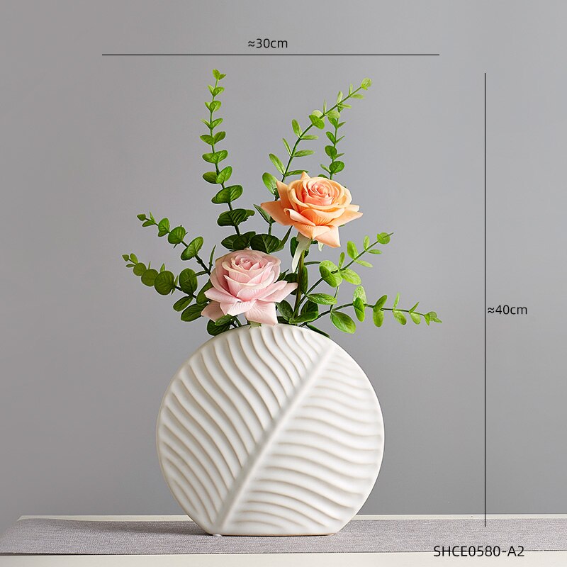 北欧のモダンな家の装飾セラミックの花の花瓶装飾リビングルームインテリアテーブルトップ花瓶クリエイティブアーツアクセサリー装飾