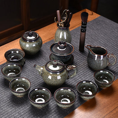Keraamiset kiinalaiset teekastian teekannu gaiwan -seremonia ylellinen Kung fu -teesesarjat lahja - Tazas de te Kitchen Drinkware