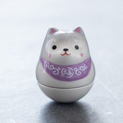 קרמיקה קרמיקה יפנית מלאכתית מצוירת מצוירת לחתול מזל נוף קישוט