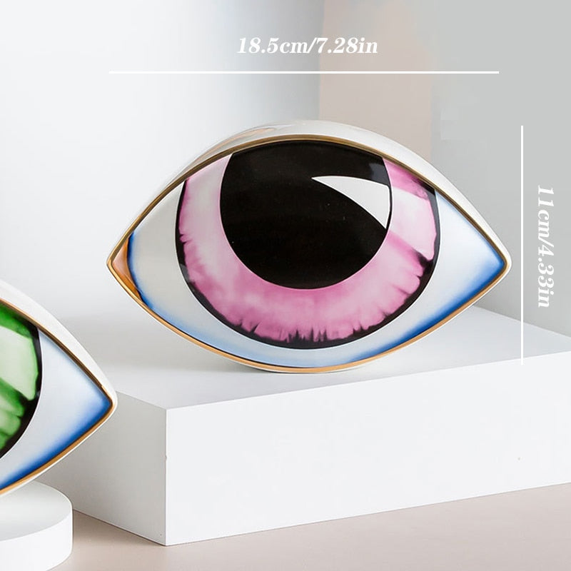 2023 Ny keramisk Devil's Eye Home Decor Eye Ornaments Sculpture Statues Study Room Abstract Decoration Gift Giving