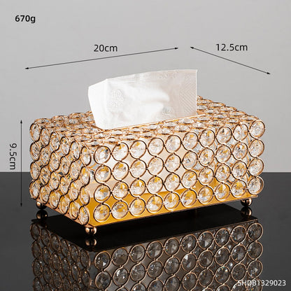 Nordisk diamantpennor vaser Tissue Box Home Lagring Metal Servetthållare Lyxigt sovrum Kök Living Decor Home Decoration