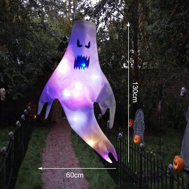 LED Cahaya Halloween Hanging Ghost Kids Nikmat Pesta Halloween Pesta Luar Dalam Duangkan Rumah Hiasan Spooky Bar Spooky Bar Horror Props 2023