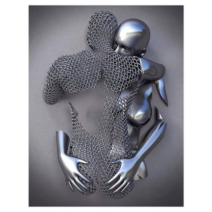 Metal Figure Sculpture Art Canvas Painting Romantic Abstract Poster and rint Wall Art Picture Modern Living Room Home Decoration