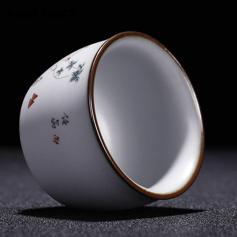 Retro ru pec pec keramic šálek káva ručně vyráběná čajová mísa Čínský čaj Set Accessories Master Talcup Drinkware zásoby 100 ml
