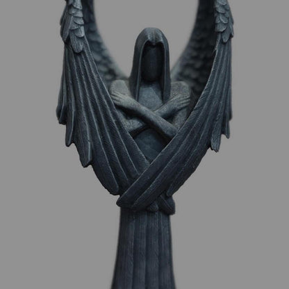 2023 Ny mørk engelskulpturharpiks Praying Angel Sculpture Figurine Gothic Desktop Black Sculptures for Home Decor Ornaments