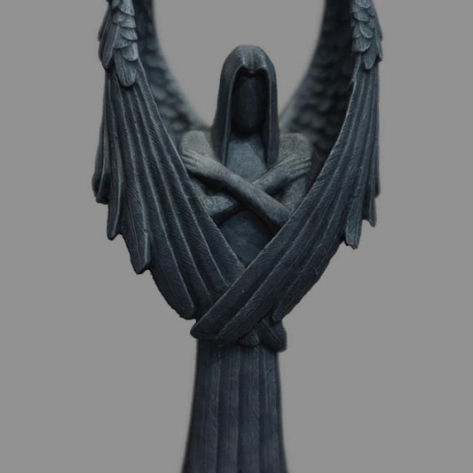 2023 New Dark Angel Sculpture Resin Resin Berdoa Malaikat Patung Gothic Desktop Black Sculptures for Home Decor Ornaments