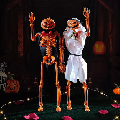 1 set de Halloween Skeleton Bride and Groom Horror Homon Human Bones Decoraciones Decoración de fiestas de Halloween Favores de miedo