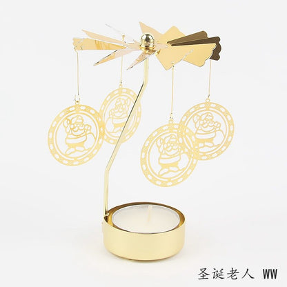 2023 Romantic Rotating Candlesticks Rotation Spinning Carrousel Tea Light Candle Holder Dinner Christmas Party Decoration