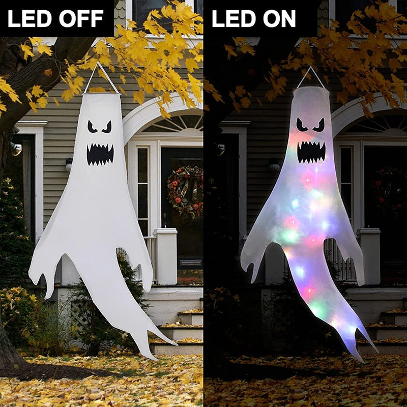 LED Light Halloween Hanging Ghost Kids Favours Halloween Party Outdoor Indoor Home Decoration Spooky Lamp Bar Horror Props 2023