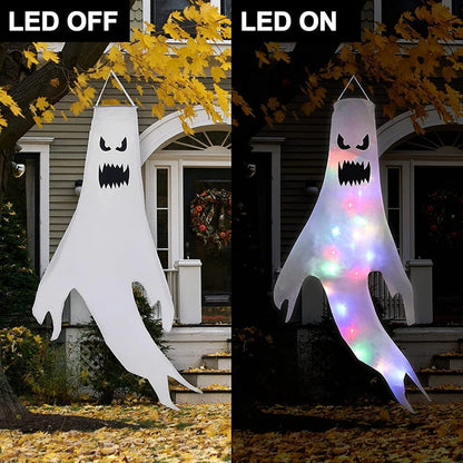 LED Light Halloween Hanging Ghost Kids Favours Halloween Party Outdoor innendørs hjem Dekorasjon Spooky Lamp Bar Horror Props 2023