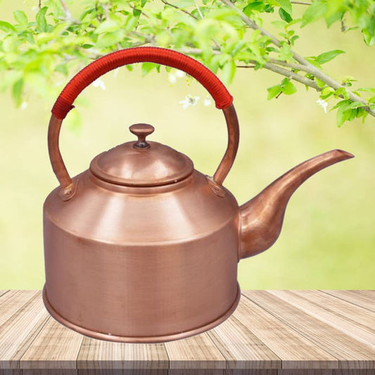 Bouilloire tibétaine en cuivre à longue bouche 2L/3L, théière en cuivre rouge faite à la main, bouilloire à eau bouillante, infuseur à thé, service à thé en cuivre pur 