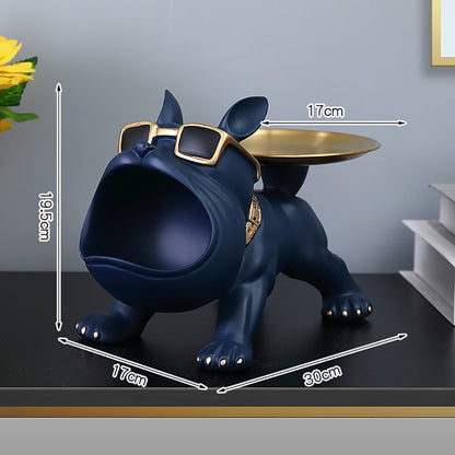 الراتنج تمثال لكلب غرفة المعيشة ديكور الكلب النحت الجدول صينية الحلي الفرنسية البلدغ تمثال للمنزل الداخلية مكتب الديكور