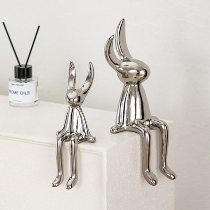 현대 스타일 거실 장식 가와이 (Kawaii) 토끼 조각 세라믹 키 홈 디스 소스 홈 장식 쉘드 장식