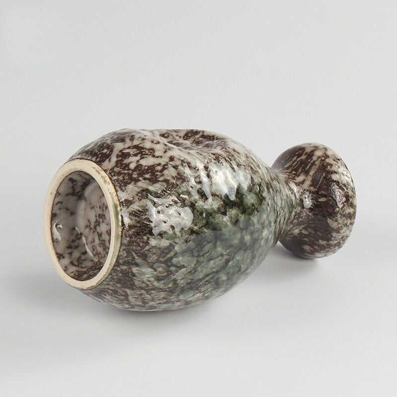 Japansk och koreansk stil 200 ml imitation marmorerad rund magkarakteristik Sake Pot Color Glaze Ceramic Liten vinglasuppsättning