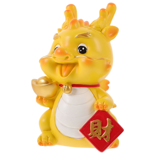 Dragon Year Gift Crafts Memoria di denaro in moneta cartone animato Piggy Resin Ornament Modello zodiacale
