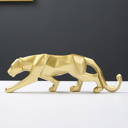 4 Color Geometric Leopard Moderna abstrakta statyer och skulpturer Animalfigurer för inredning Ornament Hantverk gåvor