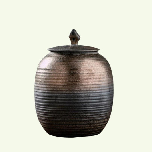 Retro Ceramic Large Tea Containers Pot Sealed Storage Tank for Tea & Coffee