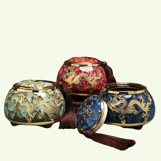 Goldene eingelegte Jade-Teekanne Jianzhan Kung-Fu-Tee-Set, große versiegelte Teekanne – Aufbewahrung, Kaffeekanister, Tank, Aufbewahrung, Tee-Set-Zubehör