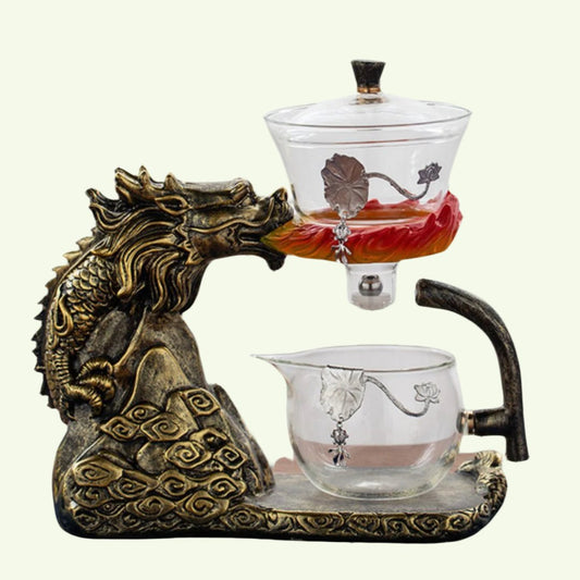 Oriental Dragon Creative Tea Set Infuser | Set Teh Vintage Cina | Cawan teh tureen