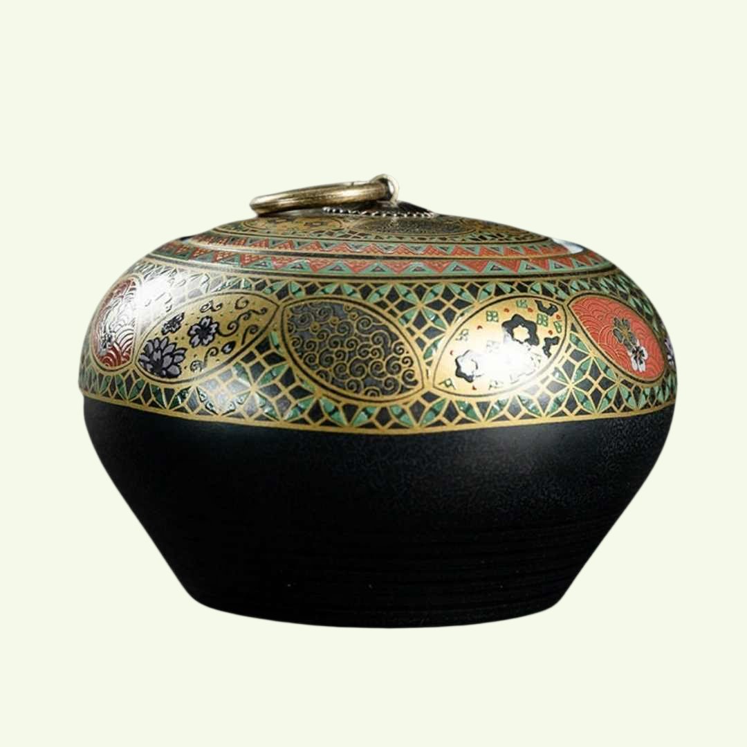 Ceramic Sealed Home Storage Tea Retro Simple 1000ml Tea Caddy Pot