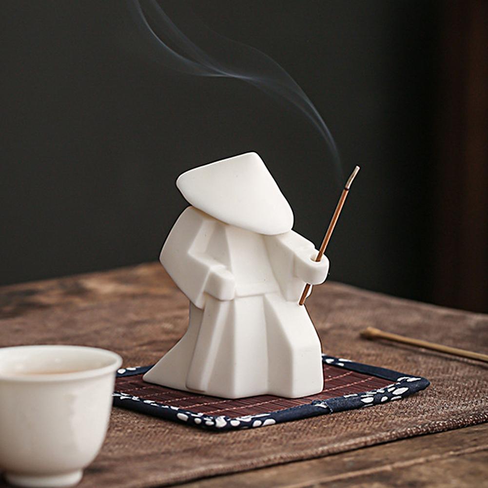 Kreatif keramik samurai ksatria desktop ornamen dupa rumah tangga tongkat baki pembakar