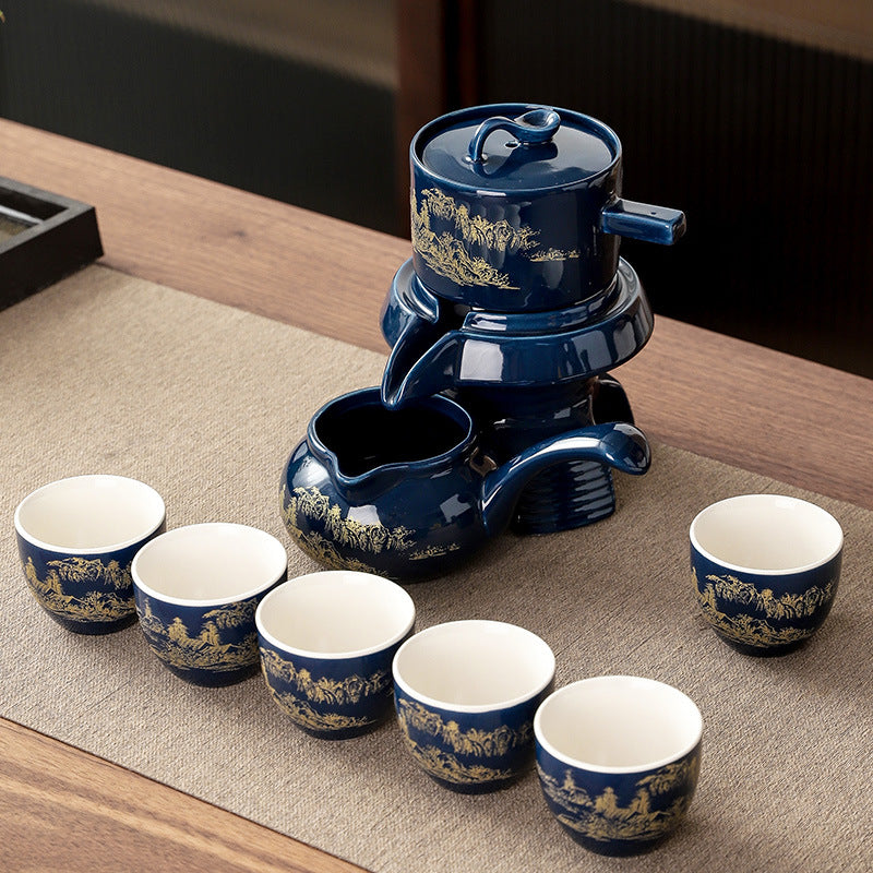 SET de thé semi-automatique en porcelaine peinte à la main