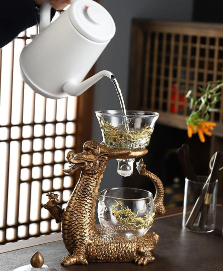 مجموعة إبريق شاي التنين الشرقي | صانع الشاي المغناطيسي