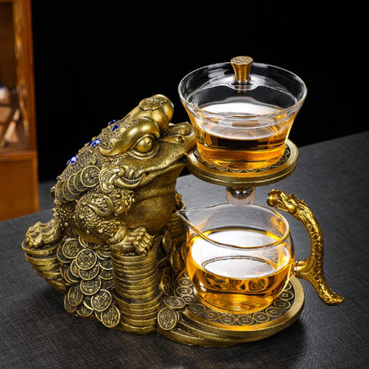إبريق الشاي الضفدع (العلجوم) صانع الشاي شبه التلقائي