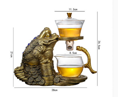 إبريق الشاي الضفدع (العلجوم) صانع الشاي شبه التلقائي