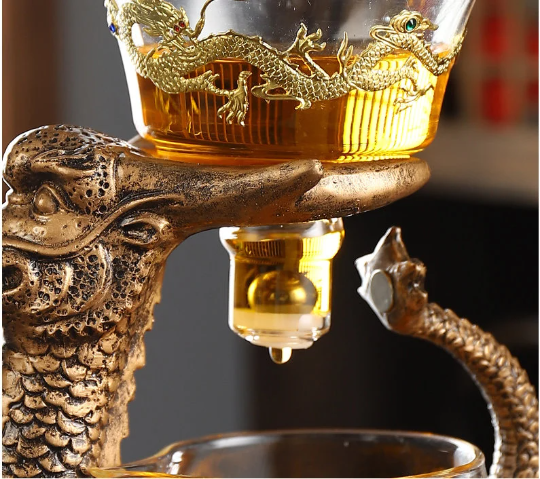 Orientalisches Drachen-Teekannen-Set | Magnetischer Teebereiter
