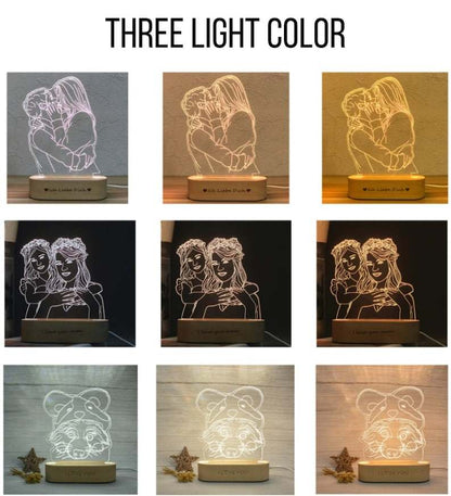 Vlastní fotografie Akrylická 3D LED lampa