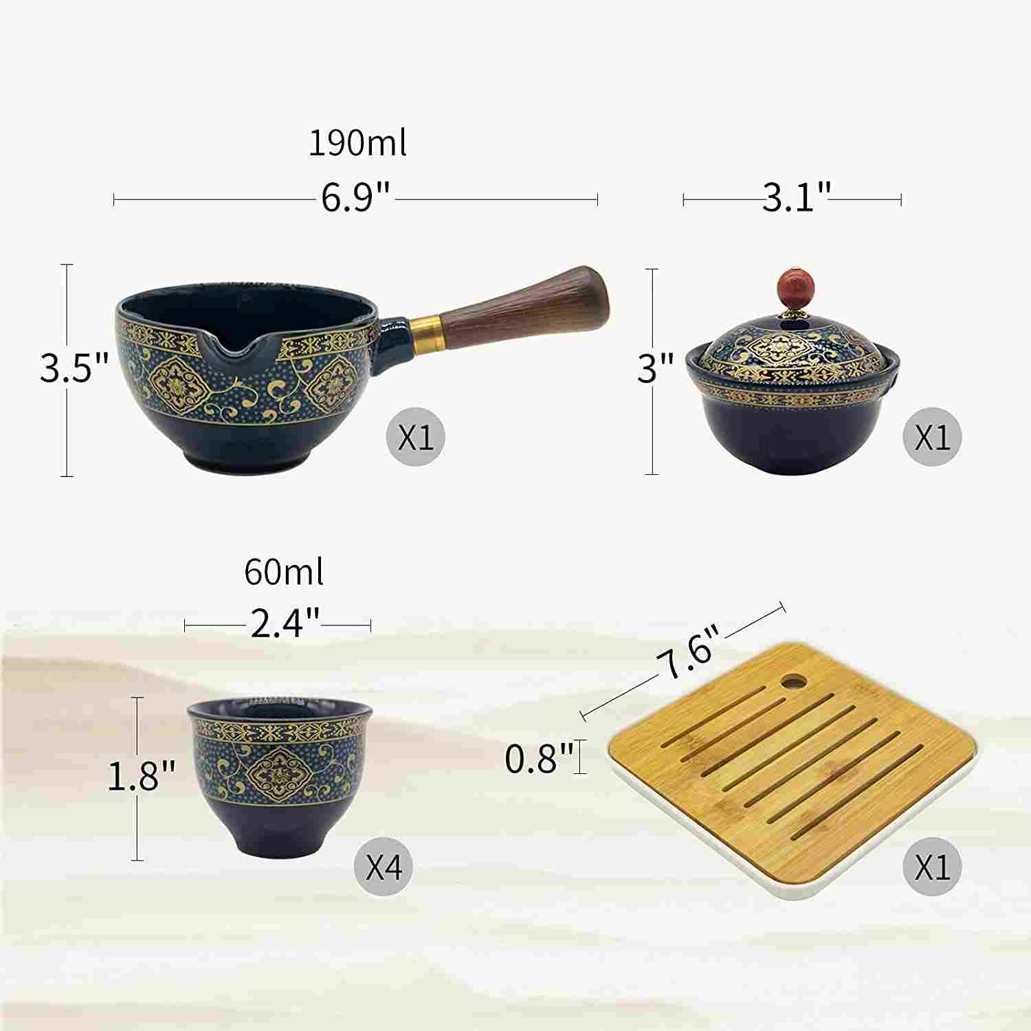 360°Rotation porcelain Teapot - ACACUSS