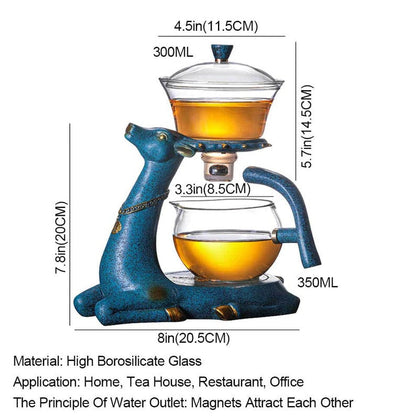 יצרנית תה אוטומטית משחררת תה תה עלה לתה צמחים מתנה חובב התה הטוב ביותר | קופסת מתנה לתה אורגני של תה צבי עם מסננת תה