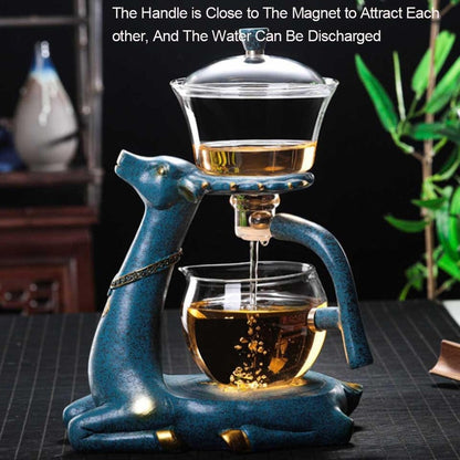 Infusor de chá de folhas soltas automáticas para chá de ervas Best Tea Lover Gift | Caixa de presente de chá orgânico infusor de chá com veado com filtro de chá
