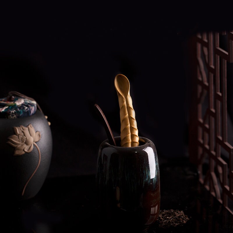 Handmeisje buxus snijwerk ambachten Chinese Zen Tea Lepel