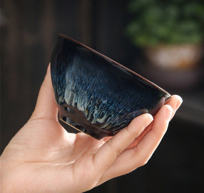 Keramik bertatahkan perak teh jianzhan