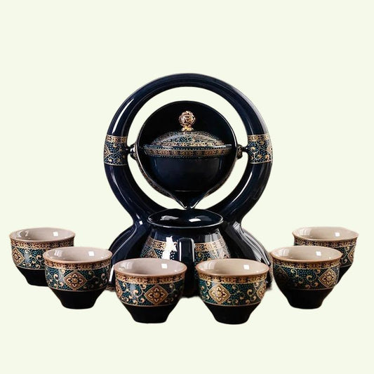 Set di tè rotativo in ceramica