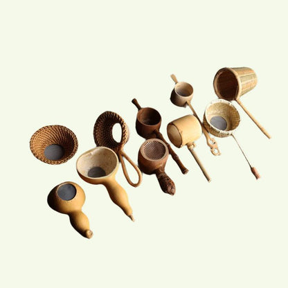Cérémonie du thé japonaise, passoire à thé tissée en bambou, filtre créatif, pièces de rechange