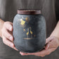 ACACUSS Stoneware Tea Caddy Ceramic Pot | Japanese Ceramic Tea Container Cans Canister | Retro Stoneware| Tea Ceremony Accessories - ACACUSS