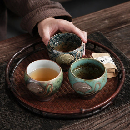 Espresso japanese tea cups Ceramic Kung Fu Tea Cup Sets of 5 Cups