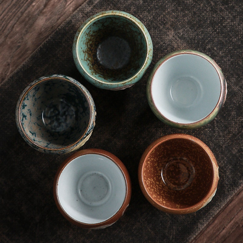 Tazze da tè giapponese espresso in ceramica kung fu tazze da tè di 5 tazze