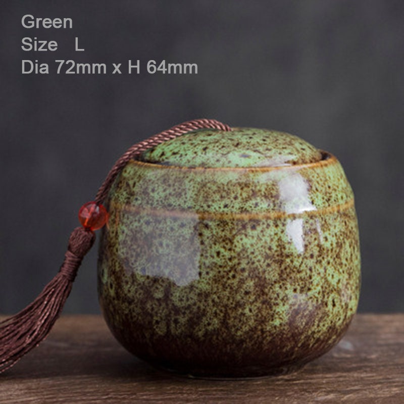Hand-painted Ceramics Tea Storage Tank | Memorial Container Pet Ashes Casket | Japanese Ceramic Tea Container Cans Canister | Tea Ceremony - acacuss