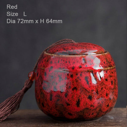 Керамика для хранения керамики вручную керамику | Мемориальный контейнер Пет пепел шкатул | Японский керамический чайный контейнер Canister | Чайная церемония