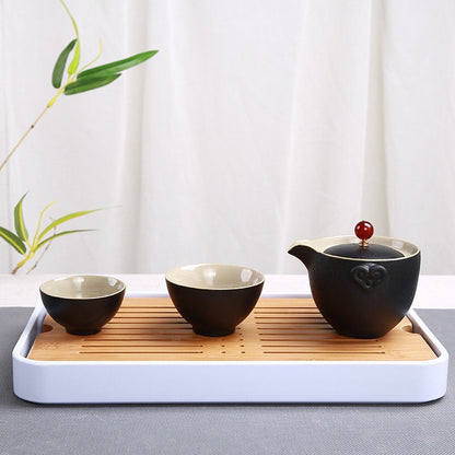 Традиционная бамбуковая дровяная лотка чайного боя | Дренаж подноса чая
